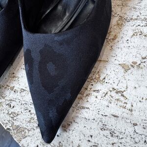 Zara Black Pointed Jacquard Flats